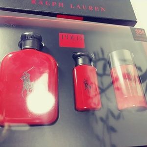 Mens 3 Pack Set Red Polo New in Box